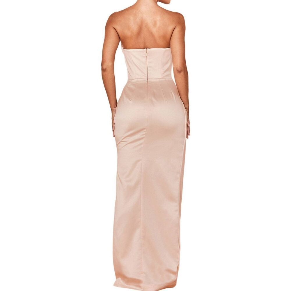 House Of‎ CB Adrienne Blush strapless satin Gown Size L - Picture 4 of 17